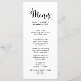 Södra Belle Calligraphy Dinner Menu Card Meny