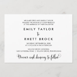 Södra Belle Calligraphy Formal Bröllop Inbjudningar