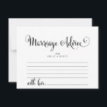 Södra Belle Calligraphy Giftermål Advice-kort Rådkort<br><div class="desc">Dessa rådgivningskort i giftermål är perfekten för en modern bröllopsmottagning eller möhippa. Den minimalistiska designen har rustik,  men ändå elegant svart och vit typografi med nykterhet för ett enkelt utseende. Anpassa korten med namn i bruden och brudgummen.</div>