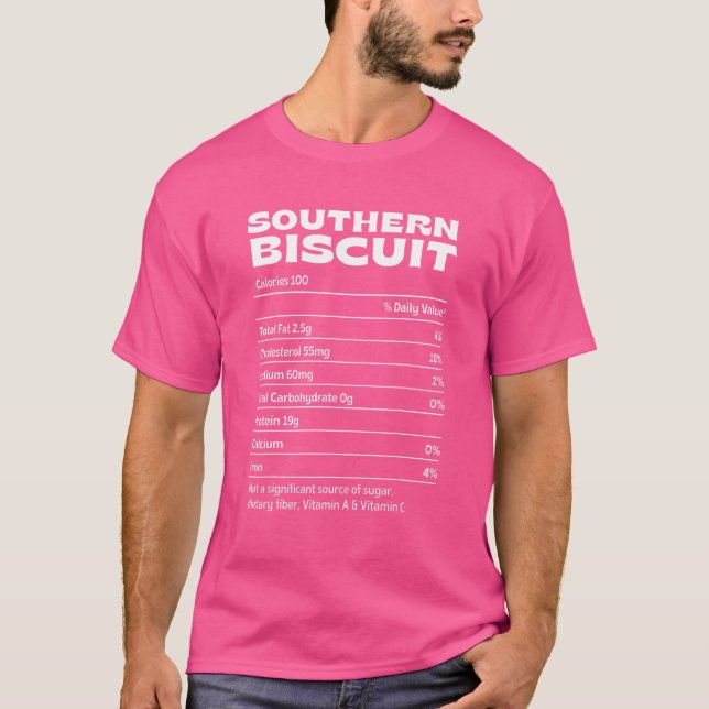 Södra Biscuit Nutrition Facts Funny Thanksgiven in T Shirt (Framsida)
