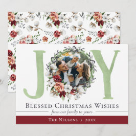 Södra Blommigten Cotton Jul Joy Helgdag Photo Kort