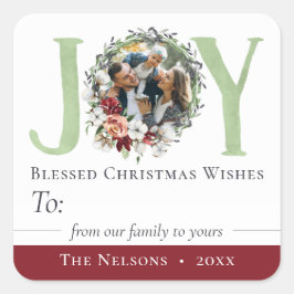 Södra Blommigten Julglädjen till/från Märkrn Gift Fyrkantigt Klistermärke