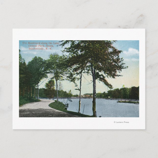 Södra Blvd-vyn i Central Park och Sjö Vykort (Framsida)