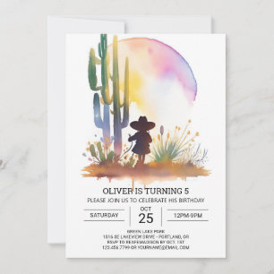 Södra Boho Cowboy Birthday Inbjudningar