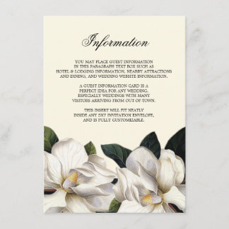 Södra Botaniska Bröllop-informationsinmatning Tilläggskort