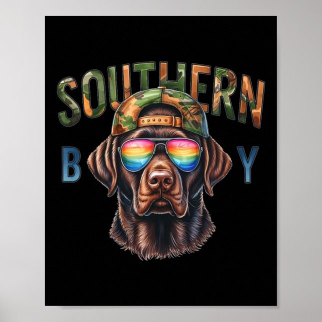 Södra Boy Hunting Hund Labrador Western Hunting Poster (Framsidan)