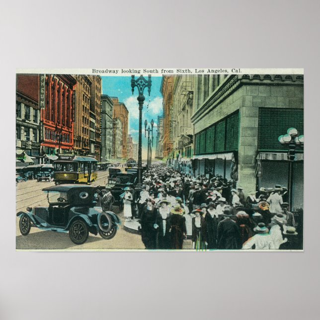 Södra Broadway från 6e Street Poster (Framsidan)