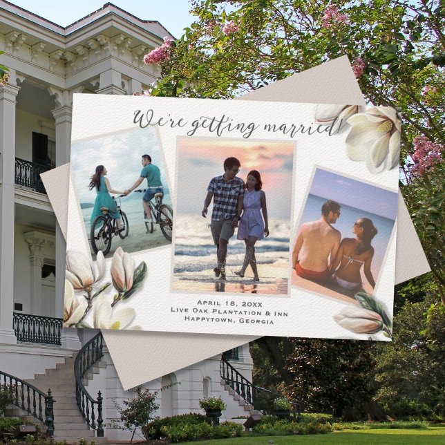 Södra Bröllop spara datum Magnolia Flowers Datumet (Skapare uppladdad)