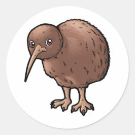 Södra Brown Kiwi Runt Klistermärke