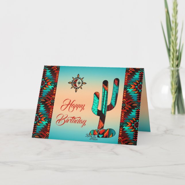 Södra Cactus och Sol-hälsningskort Kort (Framsida)