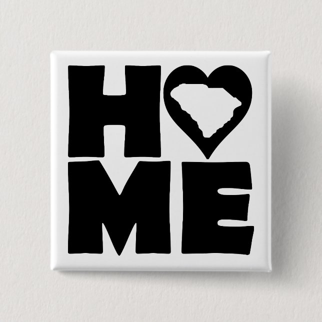Södra Carolina Home Heart State Button Badge Pin Knapp (Framsida)