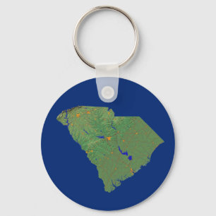 Södra Carolina Karta Keychain Nyckelring