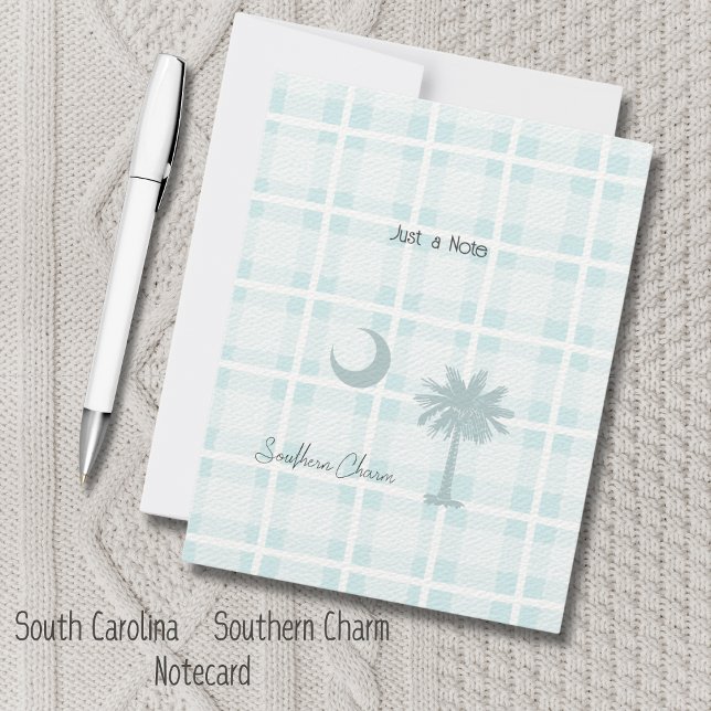 Södra Carolina Statlig flagga-anteckningskort Anteckningskort (Just a Note notecard is perfect to send a hi for any occasion. South Carolina Flag, Southern Charm!)