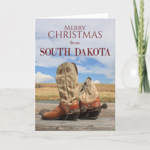 Södra Dakota Cowboy Boot-julkort Helgkort