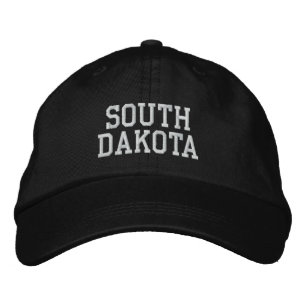 Södra Dakota Embroized justerbar lucka svart Broderad Keps