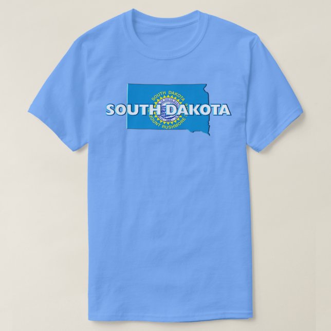 Södra Dakota Färgad State T Shirt (Design framsida)