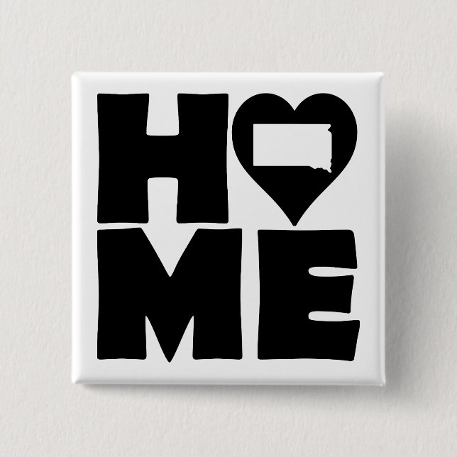 Södra Dakota Home Heart State Button Badge Pin Knapp (Framsida)