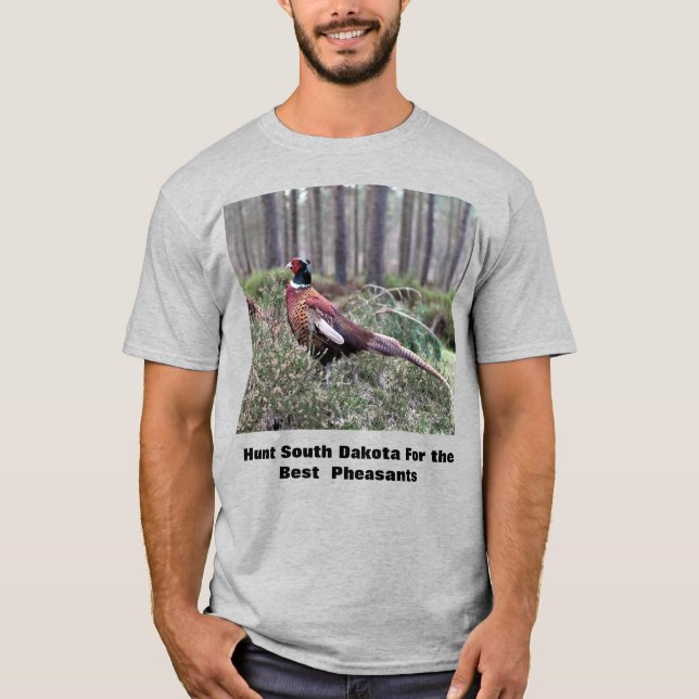 Södra Dakota Pheasant Hunting Manar mellan Ert och T Shirt (Framsida)
