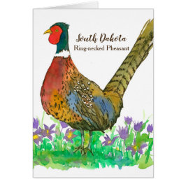Södra Dakota Ring Necked Pheasant Blank Hälsningskort