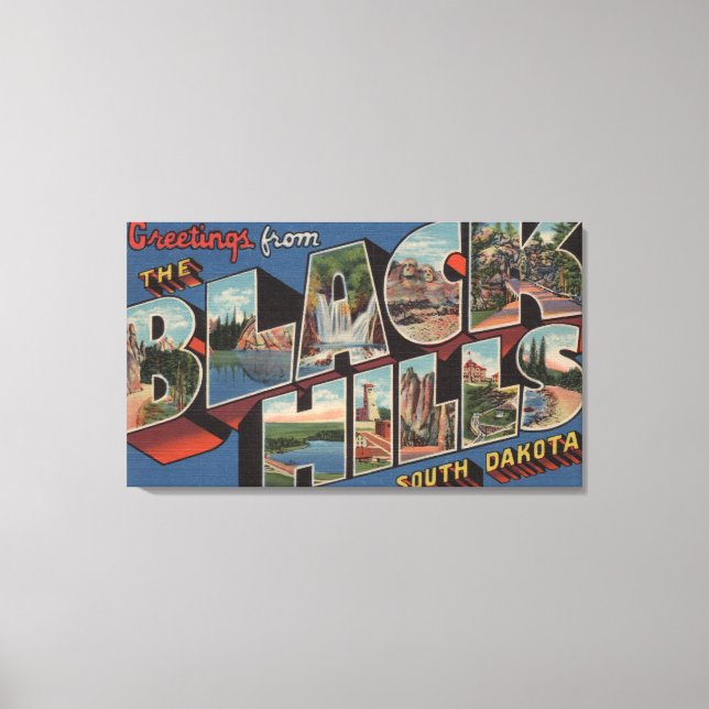 Södra Dakota - Svarta Backe - Stora Brev-scenarier Canvastryck (Framsida)