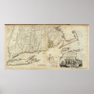 Södra delen av provinserna Massachusetts Bay Poster
