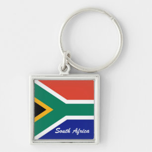 Södra - den afrikanska flagga kvadrerar flagga fyrkantig silverfärgad nyckelring