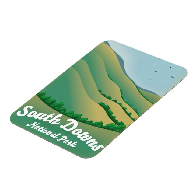 Södra Downs nationalpark resereseaffisch Magnet (Vänstra Sidan)