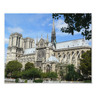 Södra Facade, Notre Dame domkyrka, Paris, Fototryck