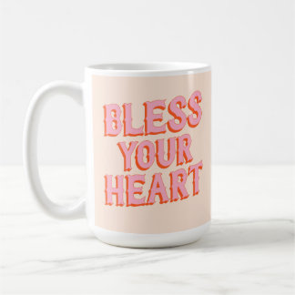 Södra fästmarkering: Bless Your Heart (rosa & oran Kaffemugg