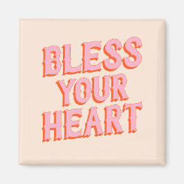 Södra fästmarkering: Bless Your Heart (rosa & oran Magnet