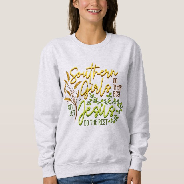 Södra flickor låter Jesus göra resten (Grått) T Shirt (Framsida)