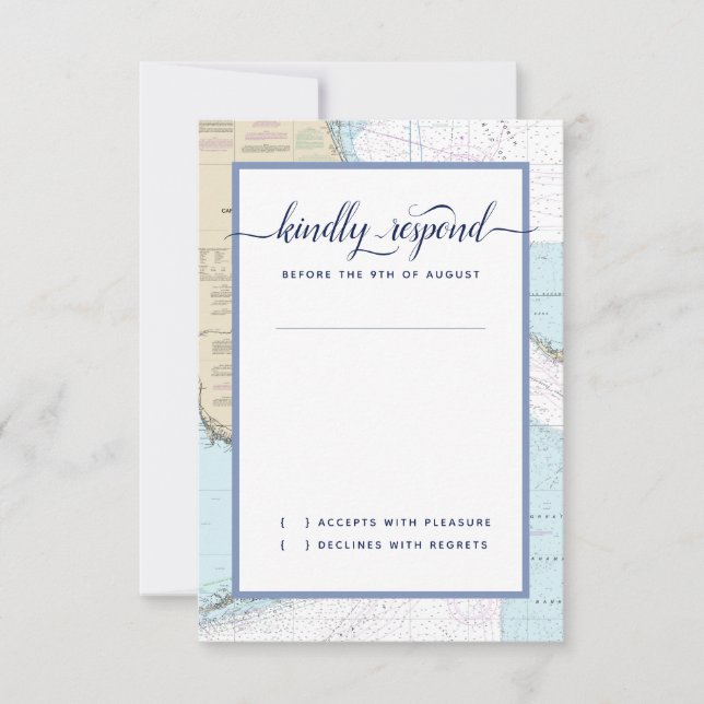 Södra #Florida Formal #Nautical #Bröllop OSA Kort (Framsida)