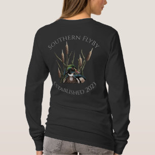 Södra FlyBy Wood Anka med Långärmaden Cattails T Shirt