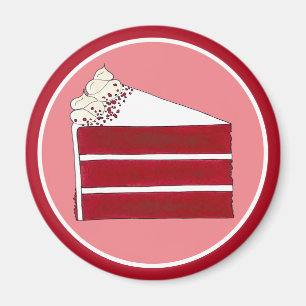Södra Food Red Velvet Lagrar Cake Slice Bakery Magnet