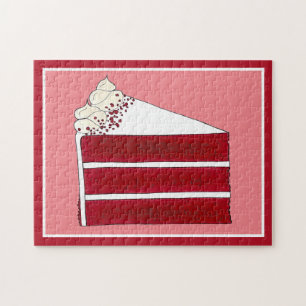 Södra Food Red Velvet Lagrar Cake Slice Bakery Pussel