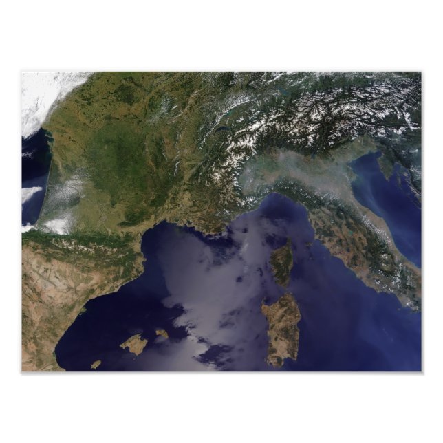 Södra Frankrike och norra Italien Fototryck (Framsidan)