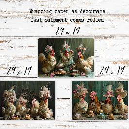 Södra Fransken Chickens Tea Party Decoupage