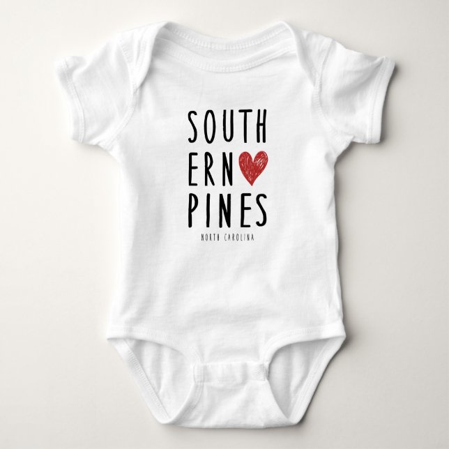 Södra Gräs North Carolina Baby Outfit Gift T Shirt (Framsida)