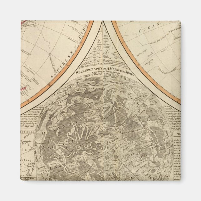 Södra halvklotet karta magnet (Framsidan)