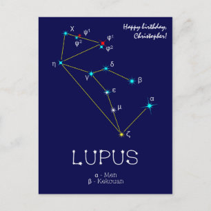Södra hemisfärens stjärnbild Lupus Vykort