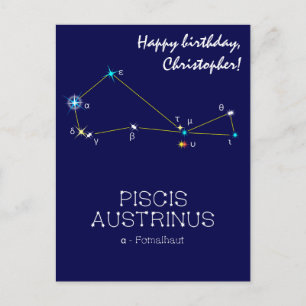 Södra hemisfärens stjärnbild Piscis Austrinus Vykort