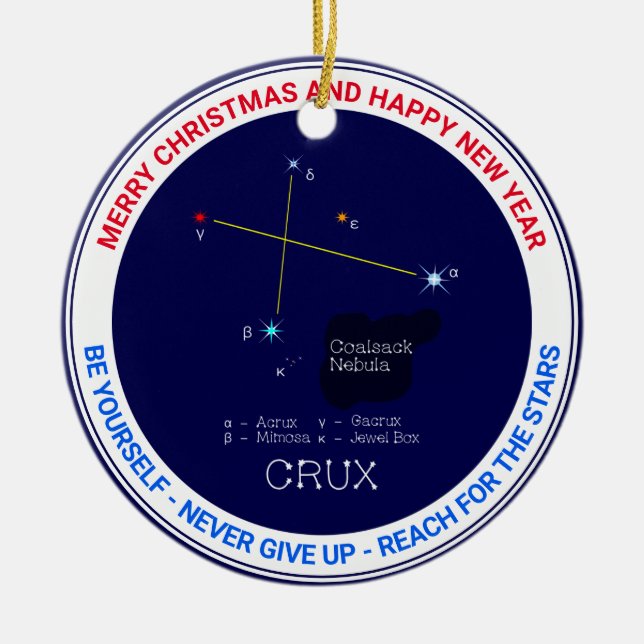 Södra hemisphere Constellation Crux Julgransprydnad Keramik (Framsidan)