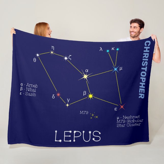 Södra Hemisphere Constellation Lepus Fleecefilt (På plats)
