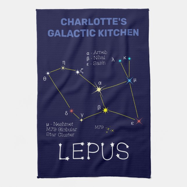 Södra Hemisphere Constellation Lepus Kökshandduk (Vertikal)