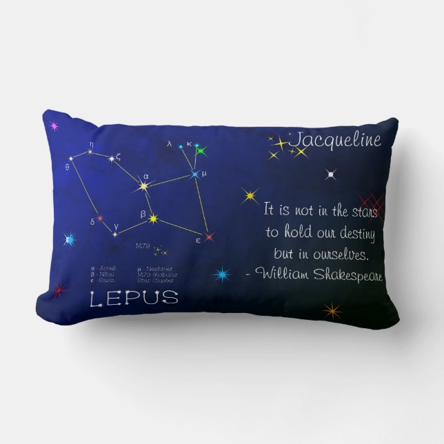 Södra Hemisphere Constellation Lepus Lumbarkudde (Framsida)