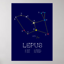 Södra Hemisphere Constellation Lepus Poster