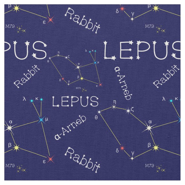 Södra Hemisphere Constellation Lepus Tyg (Närbild)
