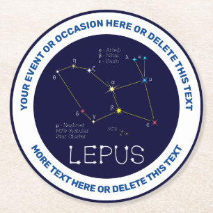 Södra Hemisphere Constellation Lepus Underlägg Papper Rund