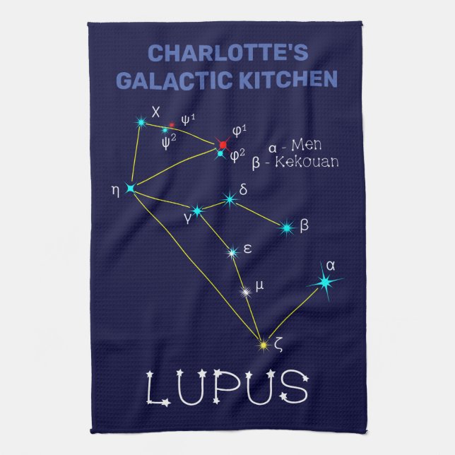 Södra Hemisphere Constellation Lupus Kökshandduk (Vertikal)
