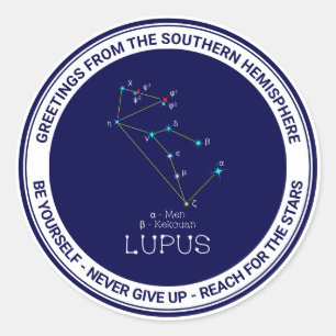 Södra Hemisphere Constellation Lupus Runt Klistermärke